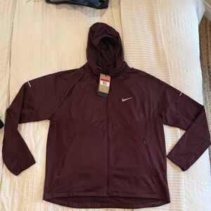 Nike Maroon Hooded Running Jacket